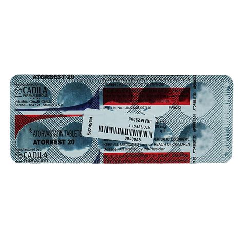 Atorbest 20 Tablet | Uses, Side Effects, Price | Apollo Pharmacy