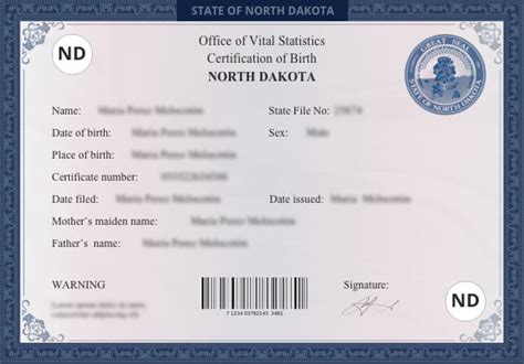 North Dakota (ND) Birth Certificate Online - US Birth Certificates