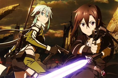Epic Battle: Sinon & Kirito in 4K Ultra HD Wallpaper