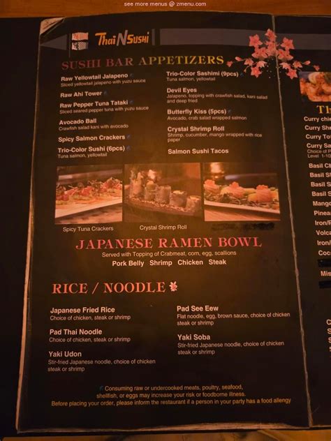Online Menu of Thai N Sushi All You Can Eat Restaurant, Denison, Texas ...
