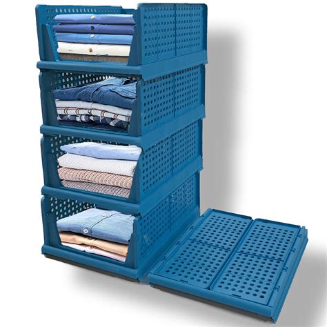 Buy SpaceOrganizer Stackable Wardrobe Storage Box,Foldable Clothes ...