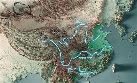 Asia Map Yellow River