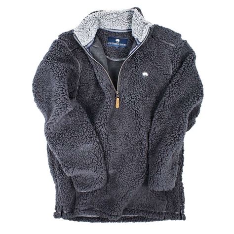 Southern Shirt Company Quarter Zip Sherpa Pullover in Magnet Grey ...