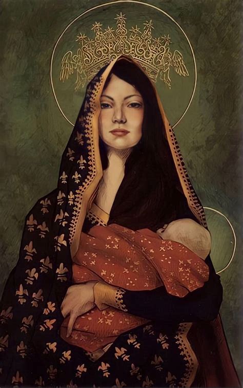 Woman as Queen of the Home - OnePeterFive Religious Icons, Religious Art, Jesus E Maria, Art ...
