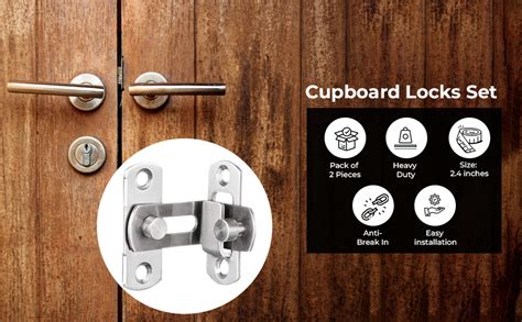 HASTHIP® Pack of 2 Flip Door Sliding Latch - 90 Degree Door Latch Lock ...