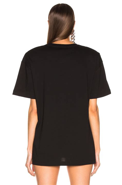 Alessandra Rich Padded Shoulder Oversized T Shirt in Black | FWRD