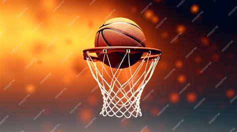 Premium Photo | A basketball in a net