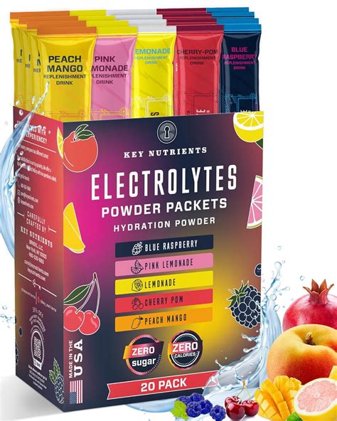 Key Nutrients Keto Hydration - Electrolytes Powder - 5 Flavors - 20 Travel Packets - Walmart.com