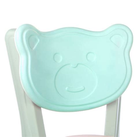 Silla Infantil de plástico con oso sonriente en el respaldo 50 x 32 x 27 cm