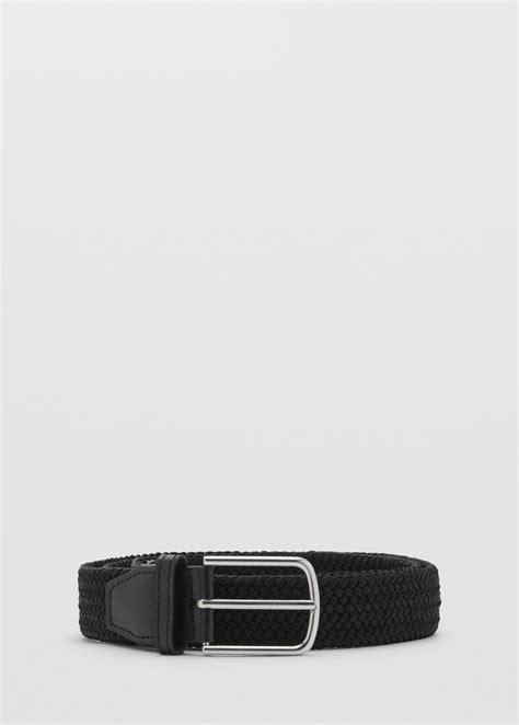 Braided elastic belt - Men | MANGO OUTLET United Kingdom