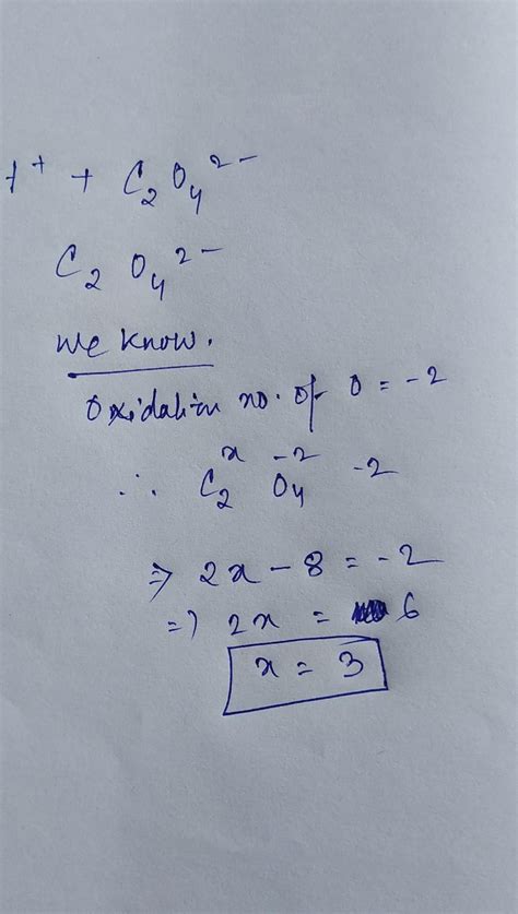 oxidation number of c in h2c2o4 is - Brainly.in