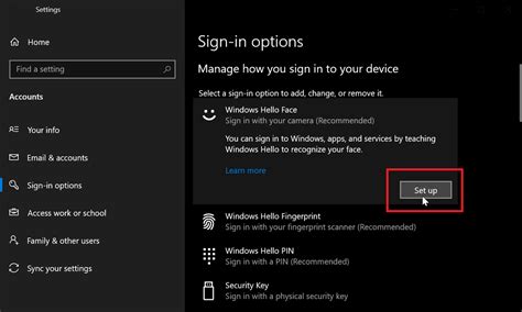 Image result for Enable Windows Hello Face