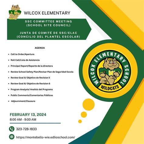 School Site Council (SSC) – Parents – Wilcox Elementary School