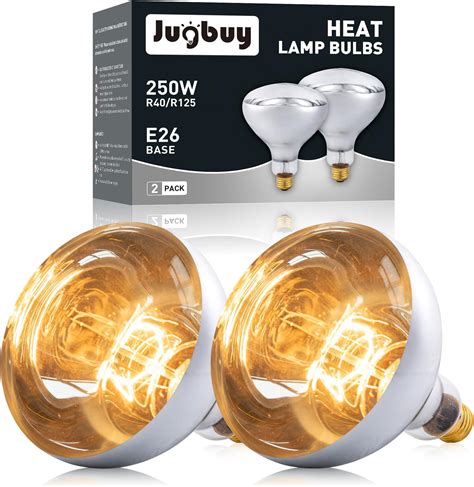 Jugbuy 250 Watt Heat Lamp Bulbs, Clear Incandescent Heating Outdoor ...