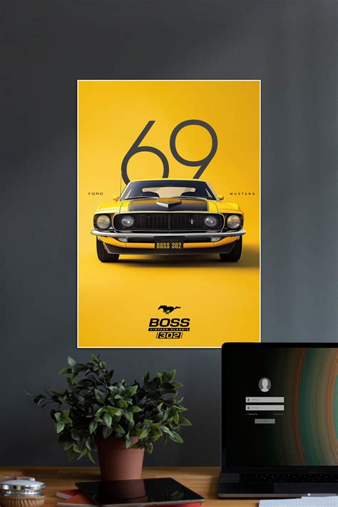 FORD MUSTANG BOSS 302 | CLASSIC AMERICAN MUSCLE | CAR POSTER – Posterized