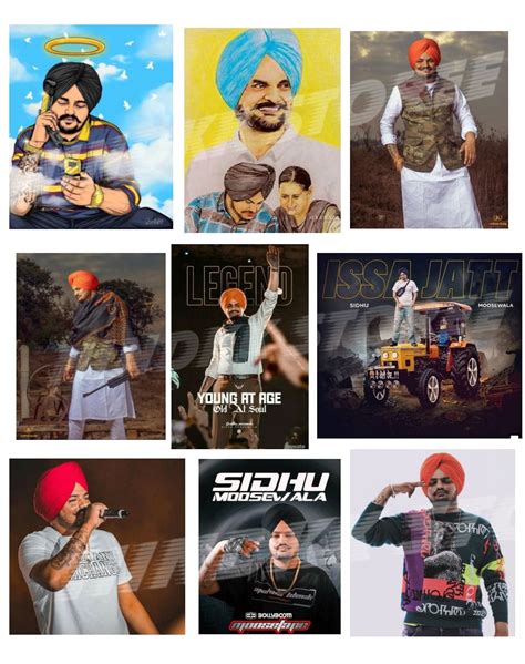 Sidhu MOOSEWALA Sticker Small Size Pack of 9 Stickers | The Legend ...