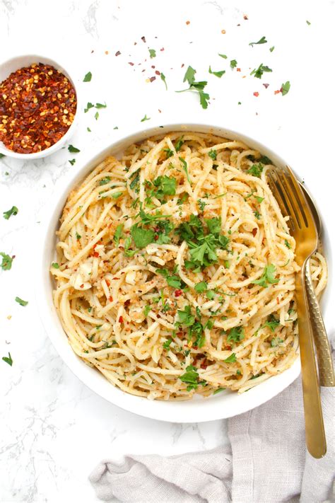 Vegan Butter Garlic Noodles with Toasted Breadcrumbs - This Savory Vegan
