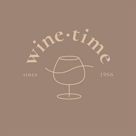 Modèle de logo de bar à vin avec illustration minimale de verre à vin ...