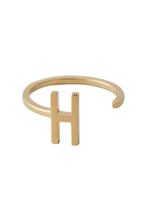 Design Letters pierścionek ze srebra pokrytego złotem 90601000H ...