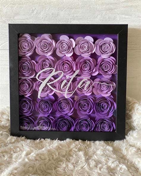 Rolled Roses Shadow Box - Etsy