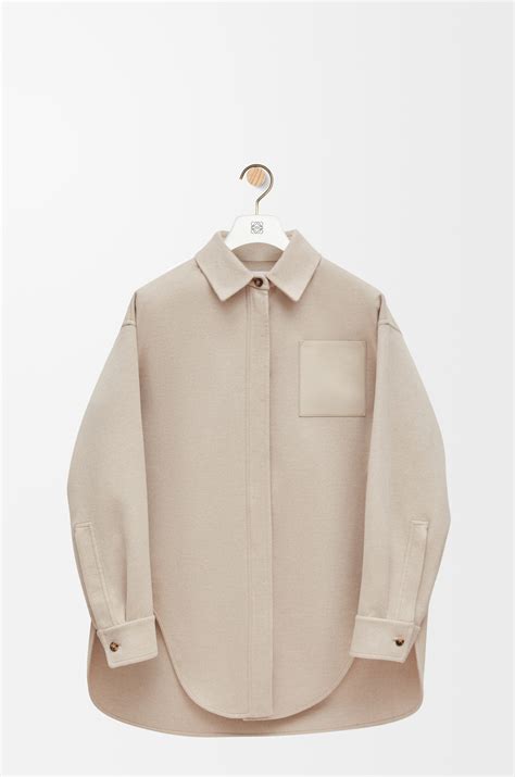 Overshirt in wool and cashmere Light Beige Melange - LOEWE