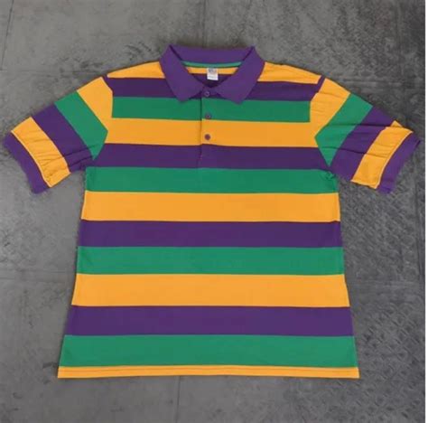 Mardi Gras Striped Polo Shirt Unisex Fit - Etsy