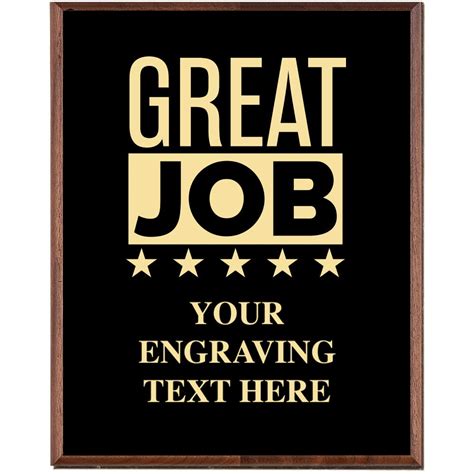 Crown Awards Corporate Appreciation Plaques - 6 x 8 Great Job Gold ...