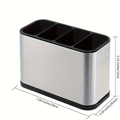 4-Compartment Stainless Steel Utensil Organizer – bshopy.in