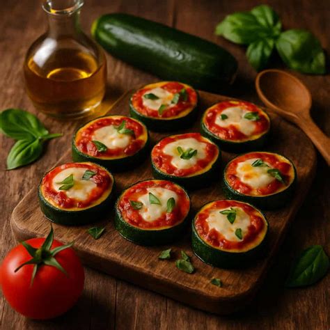 Courgette pizza bites met mozzarella - Hart in Shape