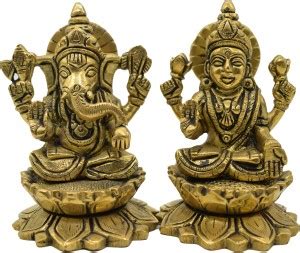Puja N Pujari Lakshmi Ganesh Idol Murti Brass - Laxmi Ganesh Statue for ...