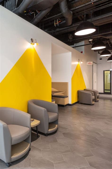 home office yellow walls
