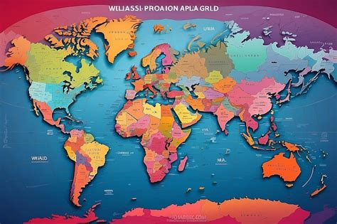 Colored World Map with Names 的图像结果