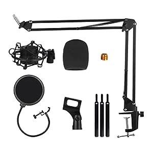 BNF® Desktop Microphone Scissor Mount Arm Stand Screen Pop Filters ...