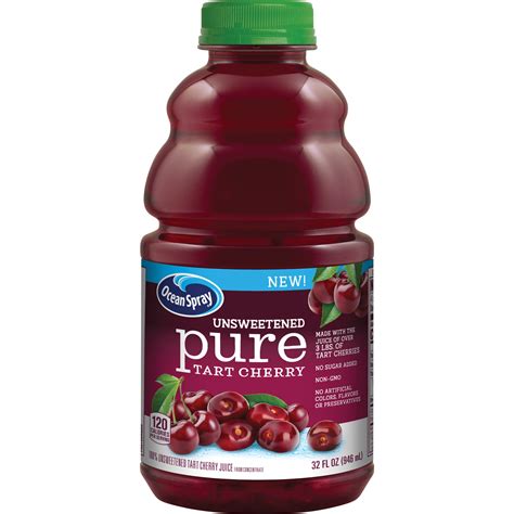 Ocean Spray Pure 100% Unsweetened Tart Cherry Juice, 32 fl oz - Walmart.com
