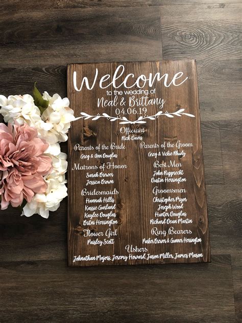 Wedding Program Sign | Bridal Party Sign | Alternative Wedding Program ...