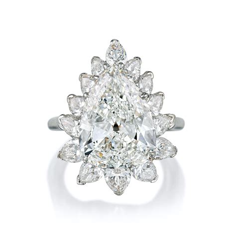 Harry Winston 4.51-Carat Pear-Shaped Diamond Ring
