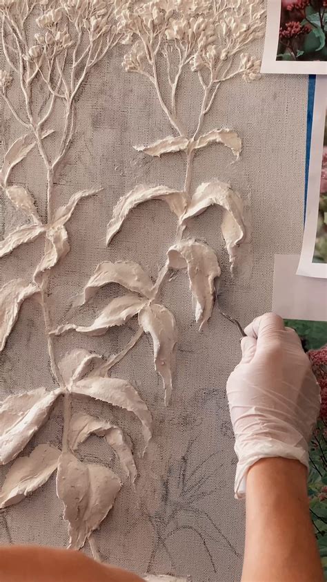 textured art process [Video] | Plaster wall art, Diy abstract canvas ...