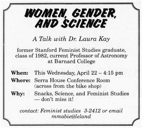 Stanford Daily ads for Feminist Studies events (1983-2013) | Feminist ...