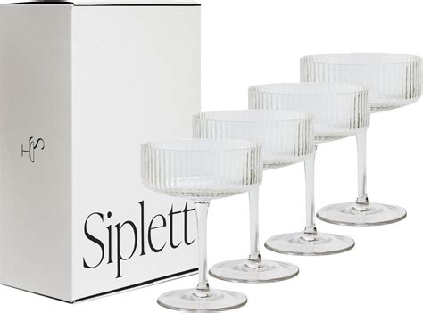 Amazon.com | GLASSIQUE CADEAU Crystal Cocktail and Champagne Coupette ...