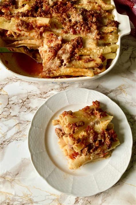 Authentic Baked Ziti with Meat Sauce - Recipes from Italy