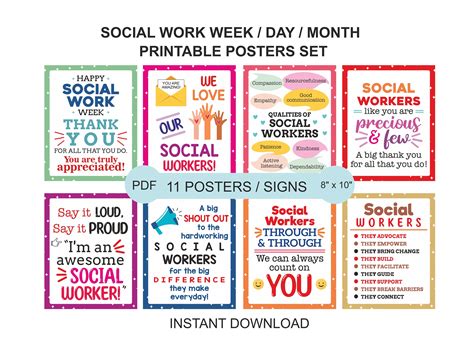 Social Worker Appreciation Signs Printable / Social Worker Week / Month ...