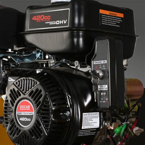 6 inch E-start DUCAR 420cc 15hp Gas Powered 4 - Wheel Drum Wood Chipper with Taillight , B150 ...