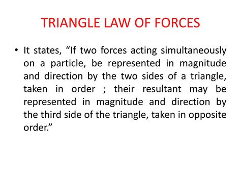 LAWS FOR THE RESULTANT FORCE | PPTX