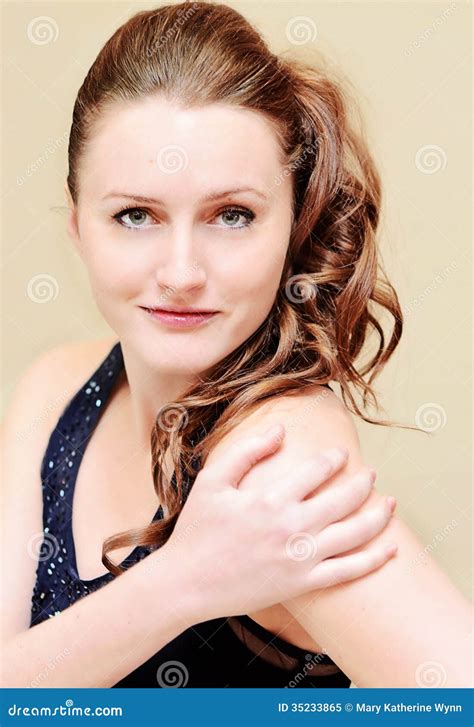 Model with Side Ponytail Hairstyle Stock Image - Image of style, fancy ...