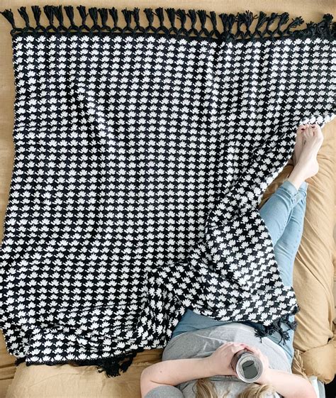 Tobyn Throw Crochet Pattern: Modern Black and White Blanket (PDF ...