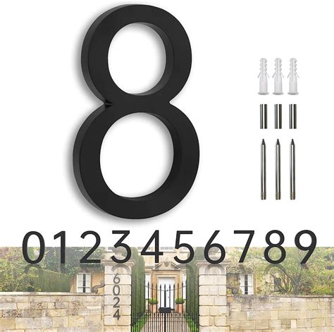 House Numbers for Outside Modern 7 Inch Floating House Number Black ...
