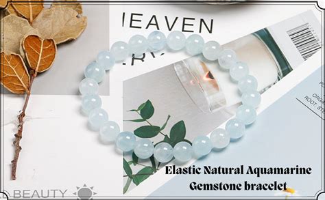 Buy Marka Jewelry Natural Aquamarine Gemstone Bracelet Round Loose ...