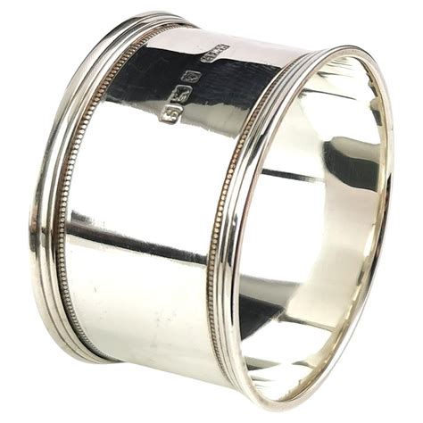 Antique sterling silver napkin ring, Monogrammed EAL For Sale at 1stDibs