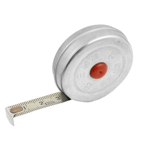 Stainless Steel 2 Meters Pocket Measuring Tape Measure Silver Tone ...