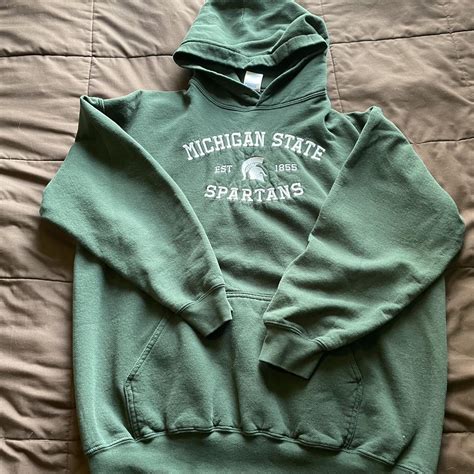 Michigan State Hoodie Embroidered - Depop